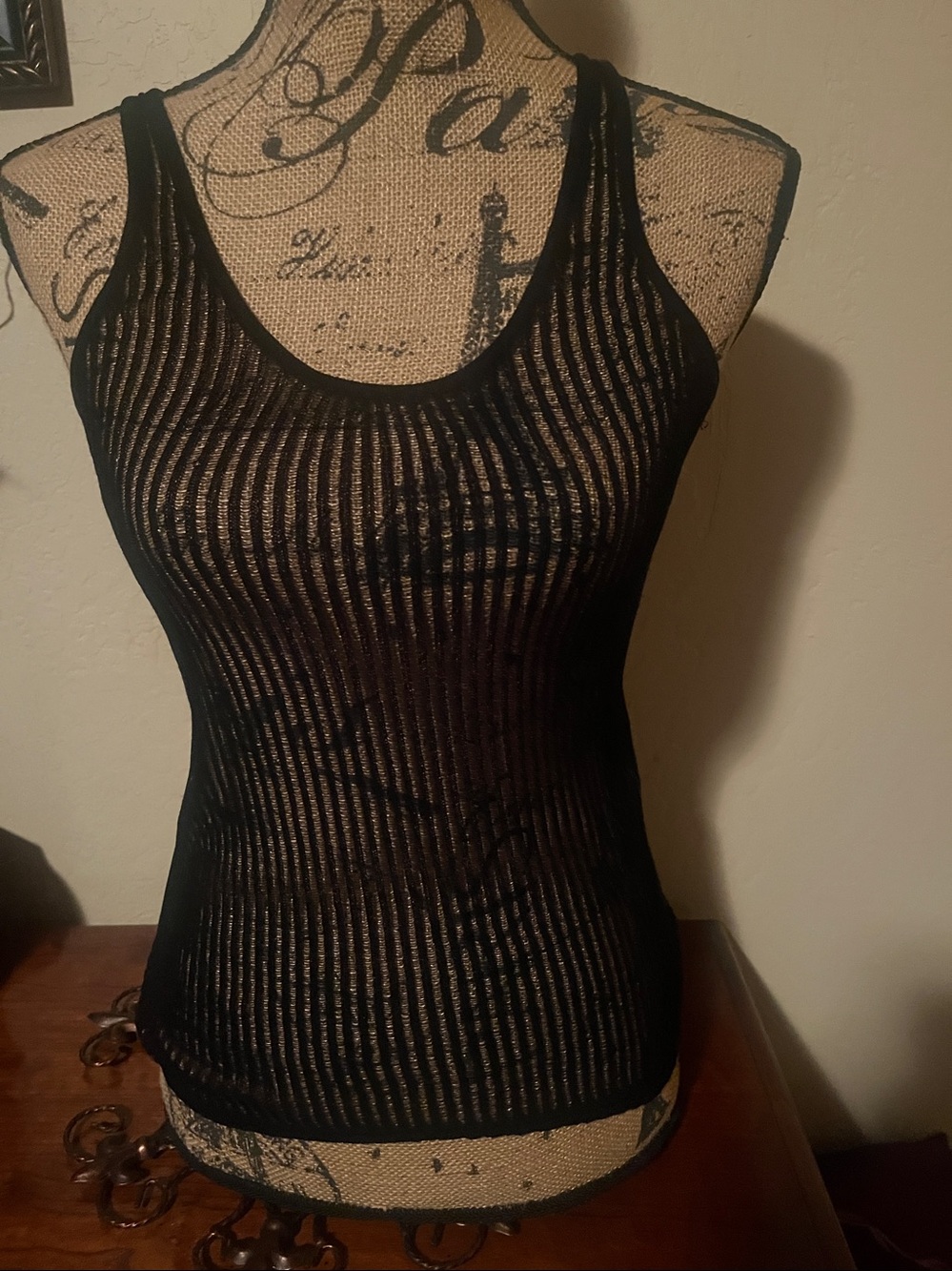 Zara Black Sheer Ribbed Tank Top